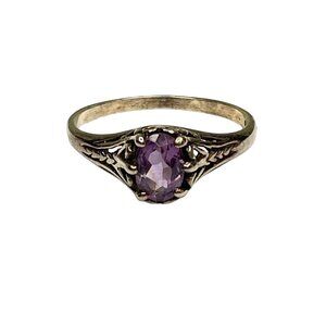 Kabana 925 Sterling‎ Silver Amethyst Ring 8.75